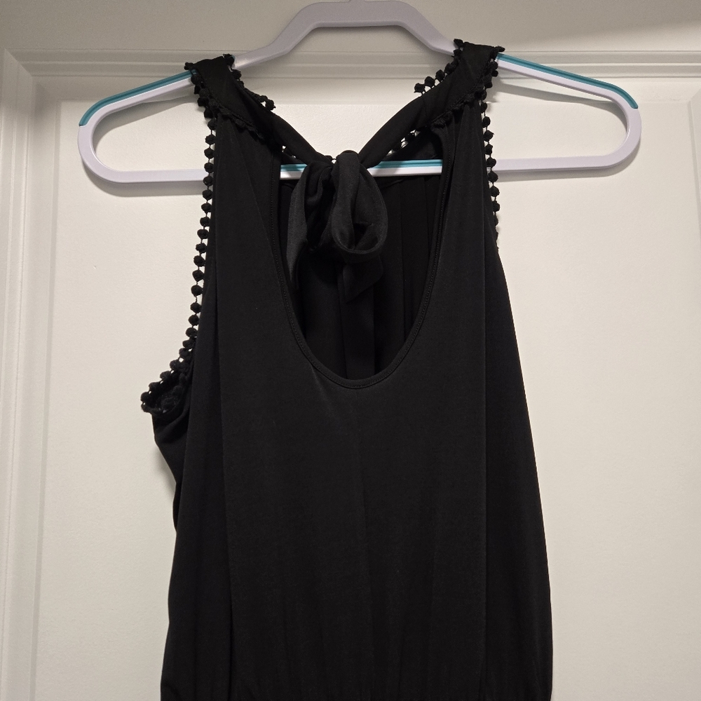 Maurice's Women's Open‎ Back Tie Black Romper - Size S - Picture 2 of 2